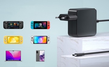 Быстрое зарядное устройство для игровой консоли Switch OLED/Lite 5 В/15 В, 2,6 А, 45 Вт, USB-C
