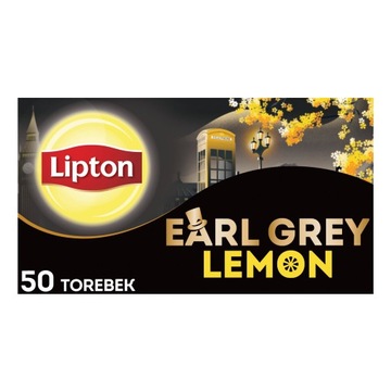 Herbata czarna ekspresowa Lipton EARL GREY LEMON 50 torebek 100g