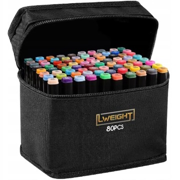MARKERY ALKOHOLOWE 80 SZT Flamastry Mazaki Pisaki Dwustronne Pro + TORBA