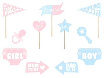 GADŻETY DO ZDJĘĆ FOTOBUDKA BABY SHOWER 11SZT