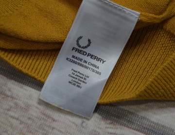 157 FRED PERRY MĘSKI SWETER PREMIUM WEŁNA MERINO L