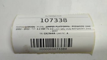 ALTERNÁTOR 2.2 HDI BOXER JUMPER I FACELIFT 101 KM