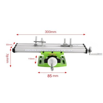 Рабочий стол с тремя Т-образными пазами и регулируемыми компонентами.