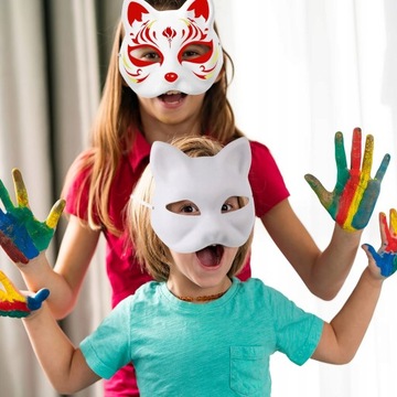 THERIAN COSPLAY МАСКА ДЛЯ КОШКИ ДЛЯ РАСКРАСКИ DIY БЕЛАЯ БУМАГА 10 ШТ.