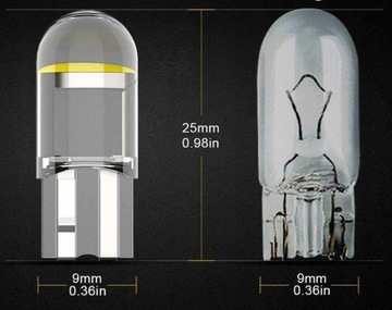 НАБОР СВЕТОДИОДНЫХ КРИСТАЛЛИЧЕСКИХ ЛАМП W5W T10 СФЕРА COB 360 ФУТОВ