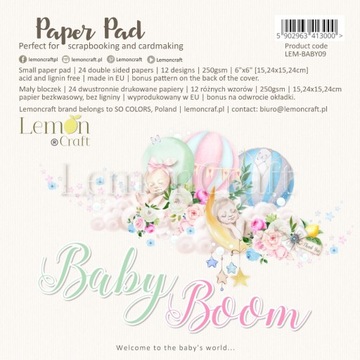 Papier Scrapbooking BABY BOOM 24ark 15x15