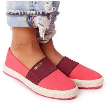 Czerwone Tkanina Buty Espadryle Big Star r.37