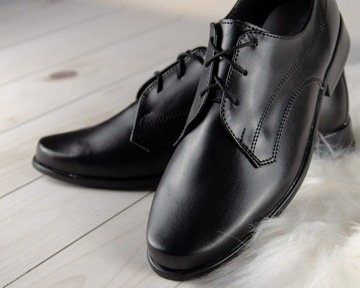 Черные туфли для причастия для мальчиков KBC-010-CZ - 31