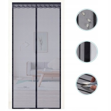 MOSKITIERA MAGNETYCZNA NA DRZWI CZARNY 130*230CM