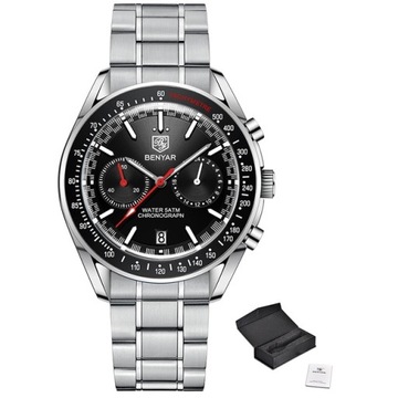 ZEGAREK BENYAR MĘSKI ELEGANCKI CHRONOGRAF +PUDEŁKO