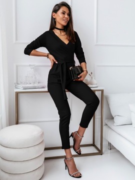 ЭЛЕГАНТНЫЙ КОСТЮМ-КОНВЕРТ, ГЛАМУРНЫЙ ЧЕРНЫЙ ПОЯС