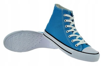 BUTY SPORTOWE TRAMPKI NIEBIESKIE WYSOKIE 6092 roz. 37