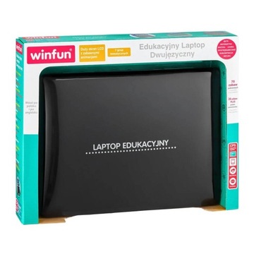 EDUKACYJNY LAPTOP DWUJĘZYCZNY CZARNY INTERAKTYWNY GRA ZRĘCZNOŚCIOWA