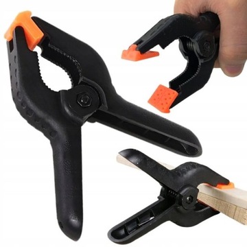 ŚCISK ZACISK STOLARSKI SPRĘŻYNOWY MODELARSKI KLAMERKA CHWYTAK KLIPS MOCNY