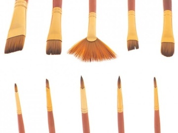 Кисти для художественной росписи, набор из 10 шт., красные.