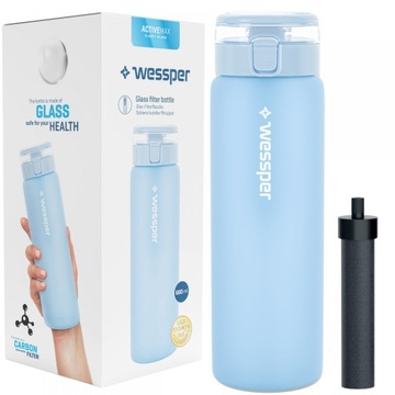 Szklana Butelka Filtrująca Wessper ActiveMax Clarti 0,7l + 1x Filtr wody