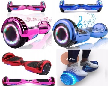 ЭЛЕКТРИЧЕСКИЙ СКЕЙТБОРД HOVERBOARD BT 6,5 ДЮЙМОВ, 800 ВТ, ЦВЕТА СВЕТОДИОДОВ