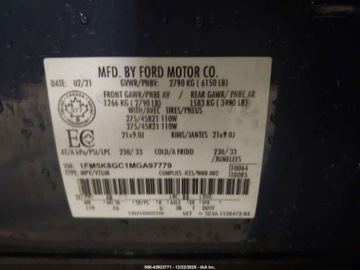 Ford Explorer VI SUV Plug-In Hybrid 3.0 ECOBOOST 457KM 2021 Ford Explorer 3.0 V6 400 KM, wersja ST, mala szkoda, polift, od ubezpiecza, zdjęcie 17