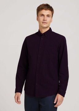 Tom Tailor Regular Vichy Melange Shirt - Burgundy