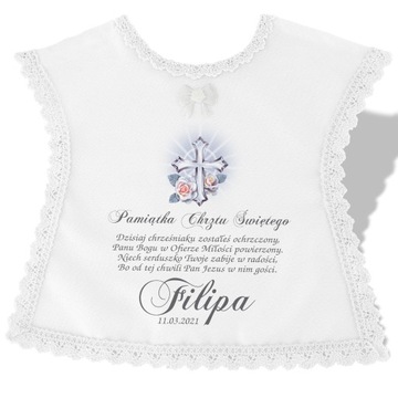 SZATKA I ŚWIECA DO CHRZTU nadruk imię data
