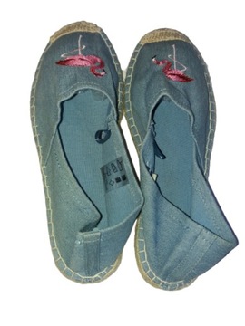 Женские эспадрильи, синие, фламинго, размер 39.