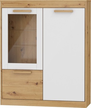 meble EMAX 27 regał N2DW dąb artisan /biały połysk