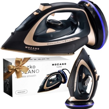 BEZPRZEWODOWE ŻELAZKO PAROWE MOCNE 2600W CERAMICZNA STOPA POWŁOKA MAZANO
