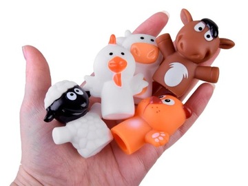 Резиновые пальчиковые куклы сельскохозяйственных животных 5 шт.