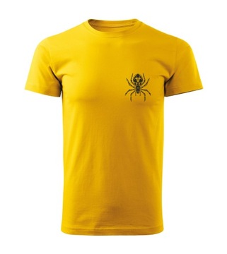 Koszulka T-shirt męska D380P BIOHAZARD PAJĄK TARANTULA żółta rozm XS