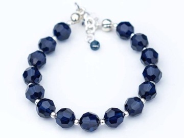 BRANSOLETKA KORALIKI GRANAT DARK INDYGO Swarovski