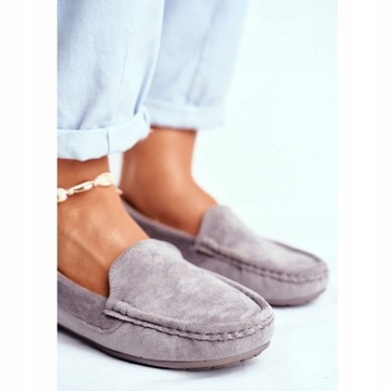 ЗАМШЕВЫЕ СЕРЫЕ МОКАСИНЫ, ПРОФИЛИРОВАННАЯ Стелька 40