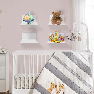 4 настенные полки, ТВ-приставка, акриловая настенная полка для хранения фотографий, белая