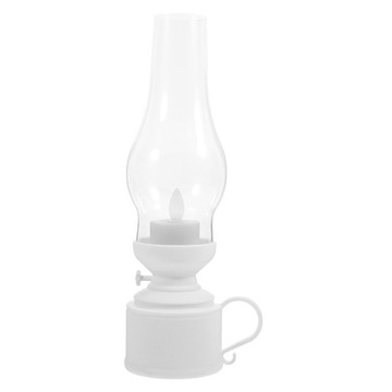 BEZPŁOMIENIOWA LAMPA NAFTOWA LED DOMOWA ELEKTRONICZNA LAMPA STOŁOWA BIAŁA