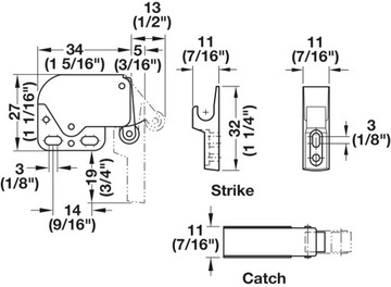 Защелка для шкафа Mini Latch Original