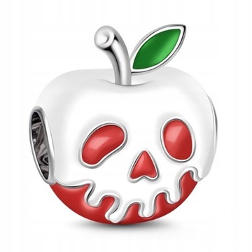 Charms Srebro 925 Zawieszka Jabłko Halloween
