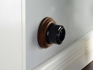 РОЗЕТКА РЕТРО ЛОФТ КЕРАМИЧЕСКАЯ 230В ПОВЕРХНОСТЬ ЧЕРНАЯ