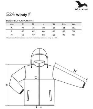 КУРТКА-ДОЖДЕВИК MALFINI WINDY 3XL