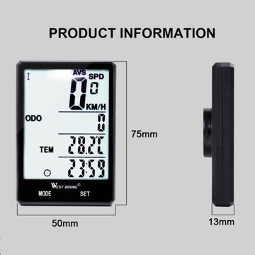 WEST BIKING Пробег с большим экраном 2,8 дюйма