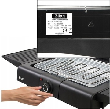 БОЛЬШОЙ НАСТОЙНЫЙ ЭЛЕКТРИЧЕСКИЙ САДОВЫЙ ГРИЛЬ ТЕРМОСТАТ 2400ВТ 6В1 XXL