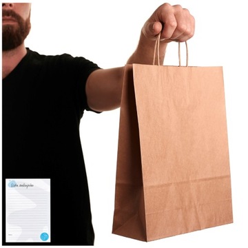 Torba papierowa 24x10x32 TORBY PAPIEROWE a4 torebki EKO zakupy torebka 50x