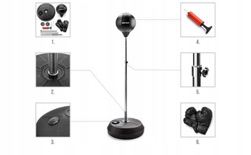 Комплект Боксерский мешок регулируемый стоя + перчатки Метеор 125-145 см