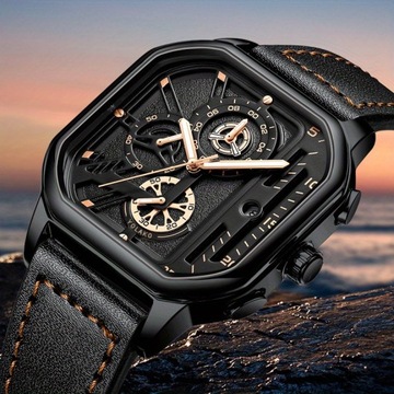 Мужские винтажные спортивные часы с большим циферблатом и датой