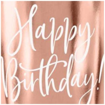 KUBECZKI happy birthday RÓŻOWE ZŁOTO metalik x6