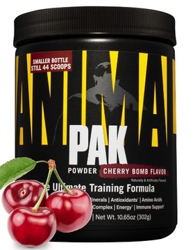 UNIVERSAL Animal Pak Kompleks Witaminy Minerały Aminokwasy 312gram Wiśniowy