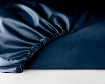 Prześcieradło satynowe navy blue 180x200 MARO HOME