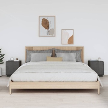 SZAFKI NOCNE 2 SZT. SZARE 40X34X45CM LITE DREWNO S