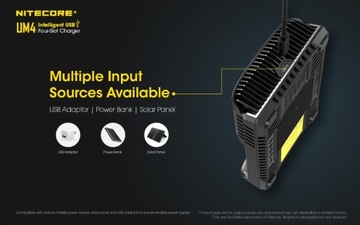 Оригинальное зарядное устройство Nitecore UM4 USB QC