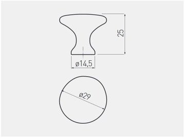 UCHWYT GAŁKA MEBLOWA GAŁKA DO SZAFEK KLASYCZNA UDINE SATYNA GTV