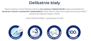 VELVET CLASSIC PAPIER TOALETOWY CELULOZOWY 8 rolek