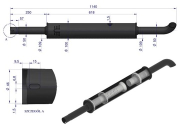 Tłumik okrągły 1140mm 5kg C-360 ORYGINAŁ URSUS